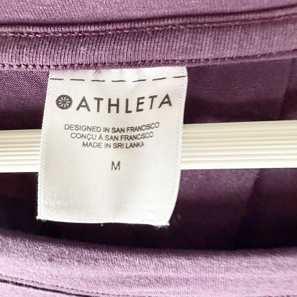 Athleta Purple Long Sleeve Top Tunic High Low‎ Hem Casual Athleisure Womens - Picture 7 of 7